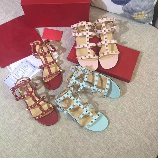 

women sandals wedding shoes patent leather rivets sandals women studded strappy dress shoes, Black