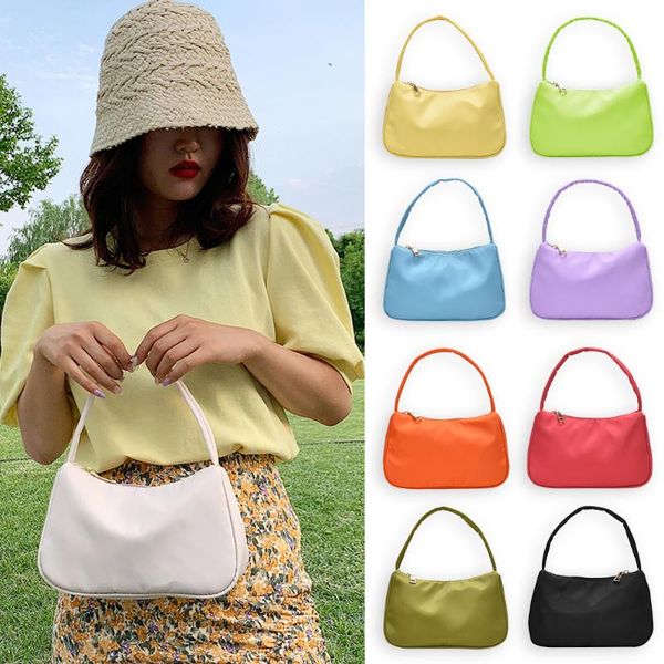 

female casual solid underarm shoulder bags fashion nylon women handbag totes fashion exquisite shopping bags