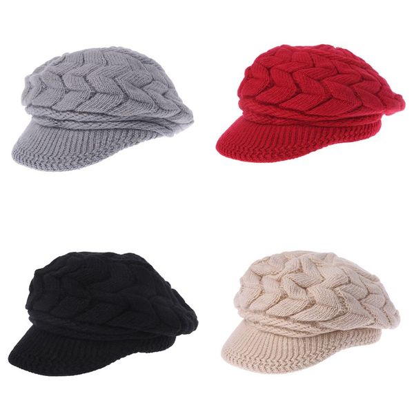 

new women ladies winter hat fashion warm beanies knitted hats caps solid color, Blue;gray