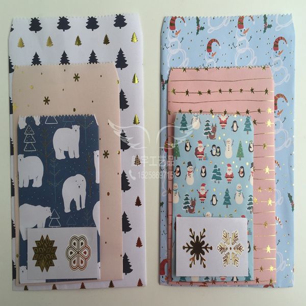 

6pcs/set christmas candy gift holders offset paper envelops bags christmas cookie bag