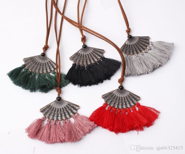 

ювелирные изделия длинные кисточкой ожерелье для женщин оптового способа boho bohemian черный красный белый себе ожерелье этнические урожай, Silver