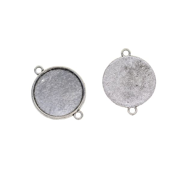 

50pieces tibetan silver round pendant blank cabochon base setting trays, Black