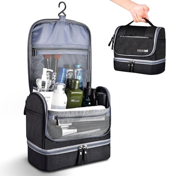 

women travel cosmetic organizer bag portable hanging double layer make up case men toiletry wash pouch