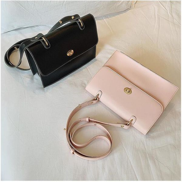 

briefcase handbag female messenger bag 2019 new shoulder bag soft leather totes simple pu flap fashion women big crossbody