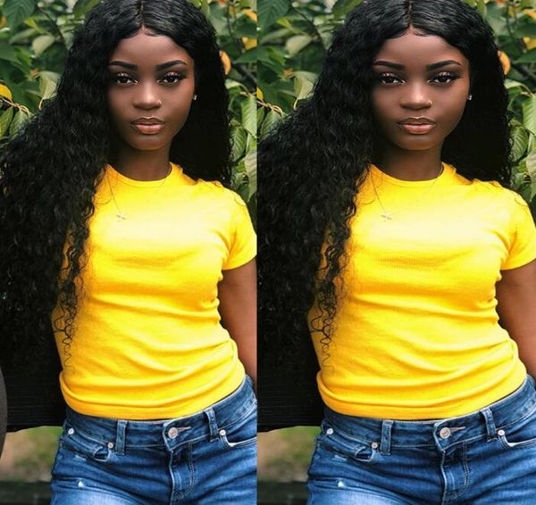 

2020 new fashion brazilian wig lace human hair wigs natural wave wig pre plucked lace closure wig with baby hair, Black;brown