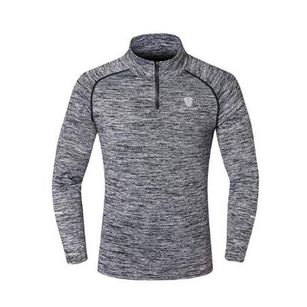 Sport Männer T-shirt mit Zipper Quick Dry Langarm Camisa Sportswear Männer Fitness Laufen Outdoor Trainining Kleidung Gym