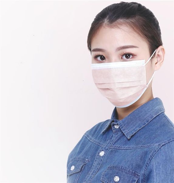 

ready to ship face mask pink 3 layer face mask 1pcs dust mask black/white/pink ear loop non woven face masks for personal health protection