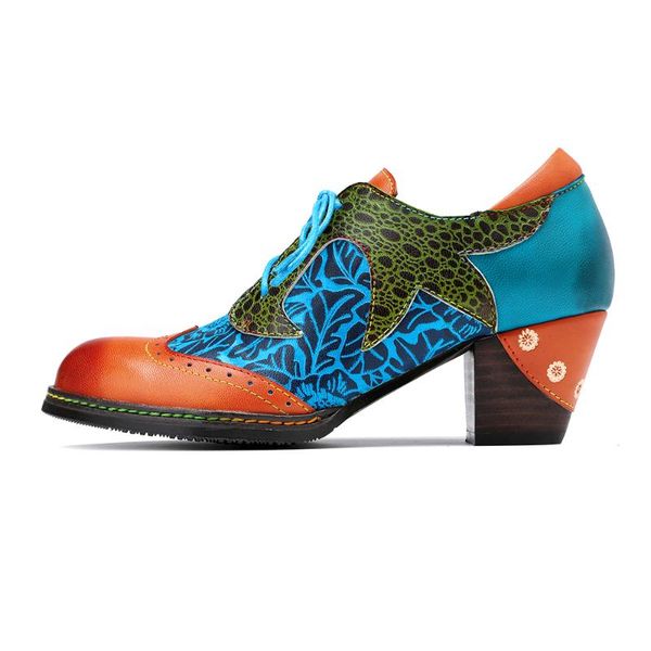 

iliyah bohemian flower folkways cloth pattern lace up comfy pumps elegant shoes women shoes botas mujer 2020 spring new, Black
