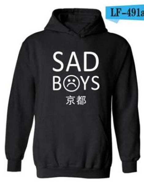

men's fleece hoodie sad boys hip hop new fashion casual sweatshirt hoodies for man, Black