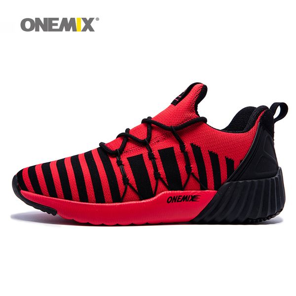 

onemix men running shoes breathable weaving slip on sport shoes walking sneakers increasing height platform women jogging