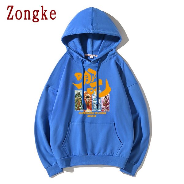 

zongke chinese anime ne zha hoodie men streetwear mens hoodies hip hop hoody sweatshirt men hoodies sweatshirts 5xl 2019 new, Black