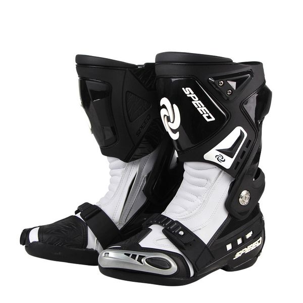 

genuine pro-biker boots speed motorcycle botas moto racing road race boots shoes knight microfiber leather motorcycle boot