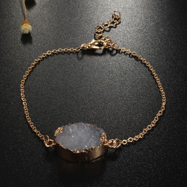 

dayoff 1pc european woman jewelry round bracelet resin chain charm bangles bracelets for women jewelry gold bracelets b779, Red;blue