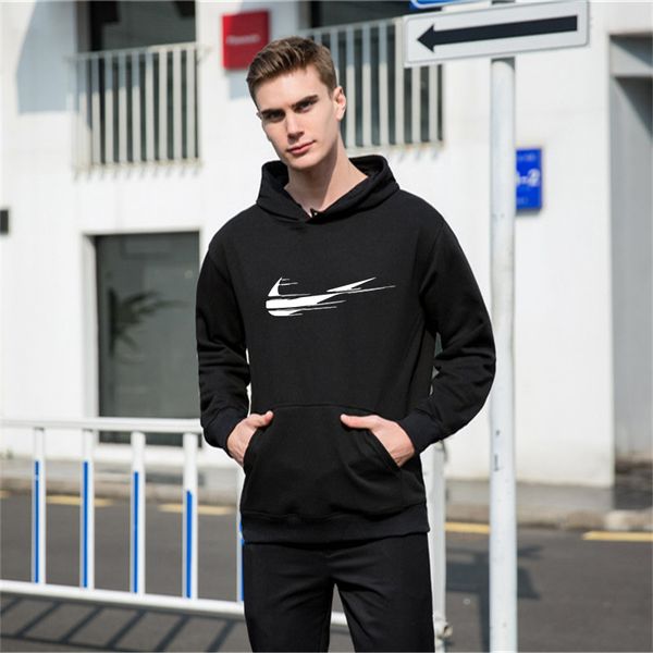 

brand tracksuit men sporting two piece suit hoodie+pants casual track suit men autumn winter sweatshirt clothes streetwear, Gray