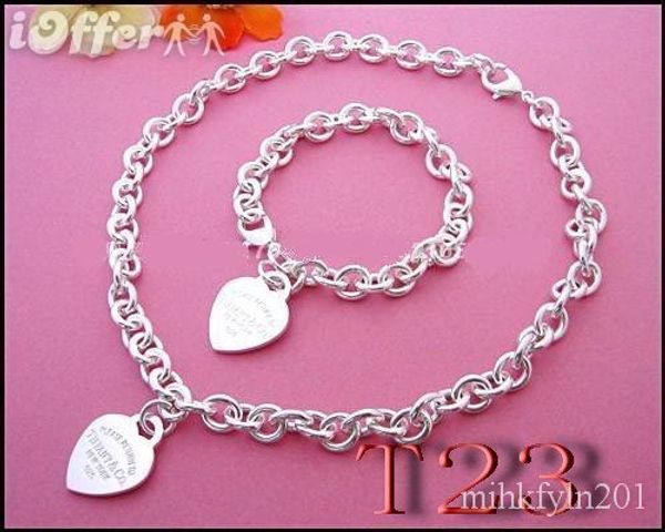 

new 2019 tiff925 silver jewelry necklace and bracelet packaging gift box set with box ing