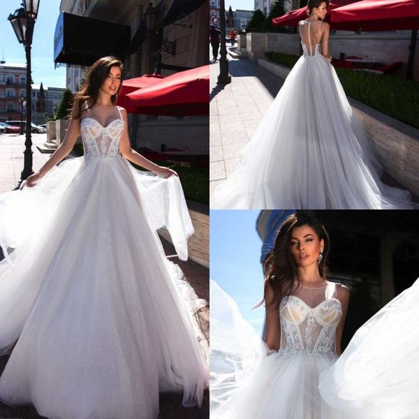 

2020 ida torez свадебные платья jewel кружева без рукавов аппликации свадебные платья выполненные на заказ пуговицы назад развертки поезд св, White