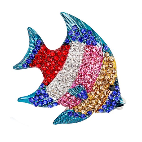 

colorful rhinestone animal fish wedding brooches collar lapel pin jewelry, Gray