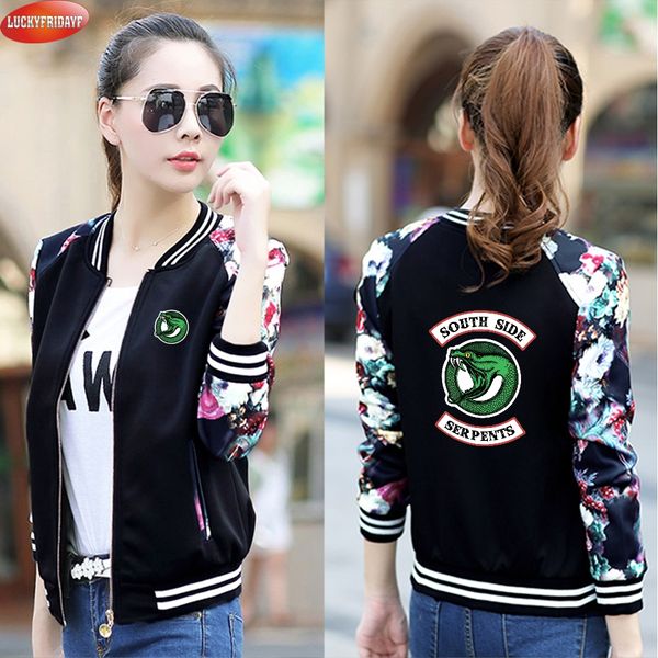 

riverdale women jackets long sleeve zipper jackets 2019 riverdale southside casual streetwear clothes size from s to 2xl, Black;brown