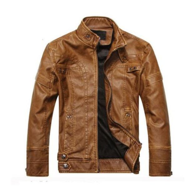 

new arrive brand motorcycle leather jacket men, men's leather jacket jaqueta de couro masculina,mens jackets coats, Black