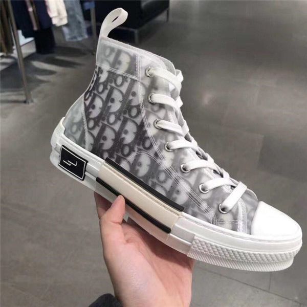 

high-sneakers in x kÃ ws by kÃ¬m jones with fashion designer classic oblÃ¬que printing logos men women d letter graffiti canvas shoes, Black