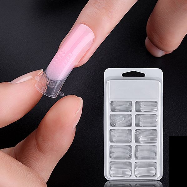 

new arrival professional 100pcs/1box reusable nail extention model transparent quick lengthen nail mold for manicure, Red;gold