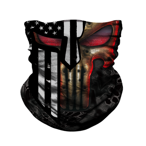 

3d cycling face masks punisher tube buffs bandana cosplay neck gaiter national flag face shield outdoors hunting scarf facemask, Black