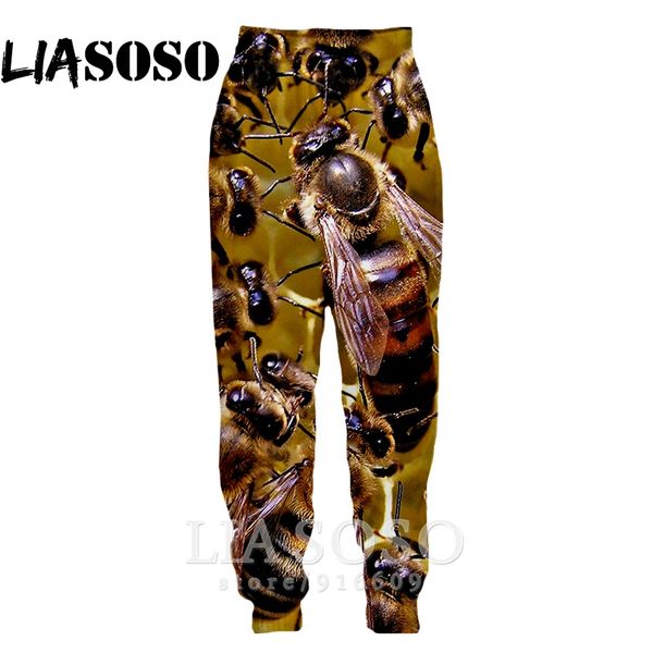 

3d print men women funny full length harajuku sweatpants winter bee logo fashion pants anime homme aniaml jogger trousers e638, Black