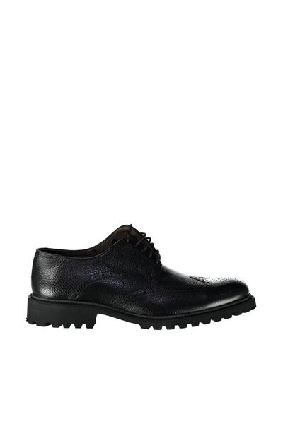

derimod genuine leather black men 's classic shoes