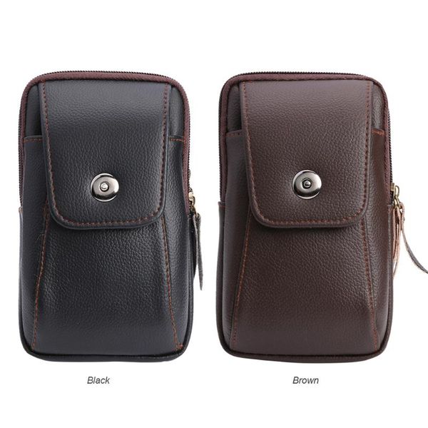 

multi-function men purse leather zipper card clutch flap wallet belt bags