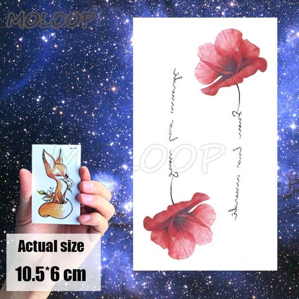 

temporary tattoo sticker rose flower letter red cute little water transfer temporary fake tatto for kid girl men women