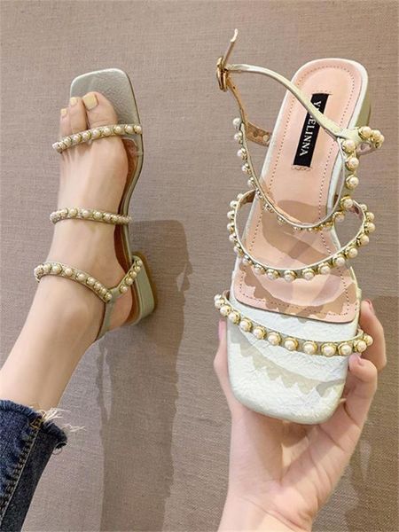 

comfort shoes for women all-match low sandals woman leather summer heels buckle strap suit female beige 2020 women's comfort, Black