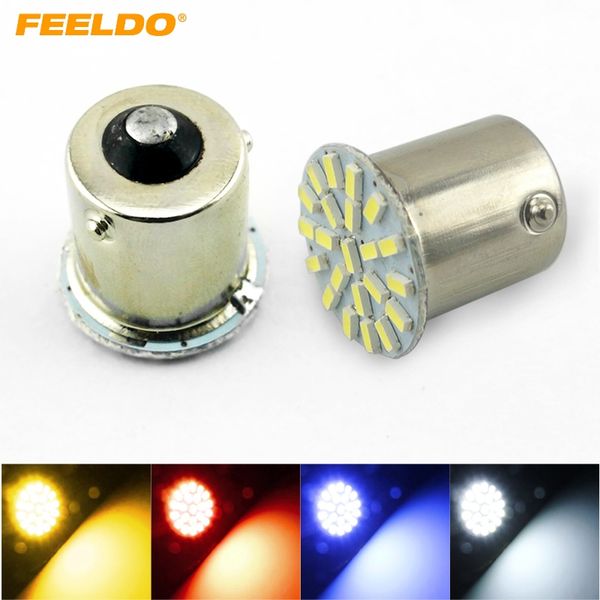 

feeldo 500pcs white car 1156 ba15s 22led 3014 22smd led light lamp turn signal lights #fd-3071