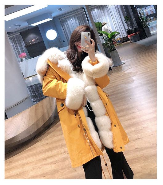 

ckmorls natural real fur parkas hooded warm leisure genuine fur coat for women 2019 fashion luxury long parka jackets, Black