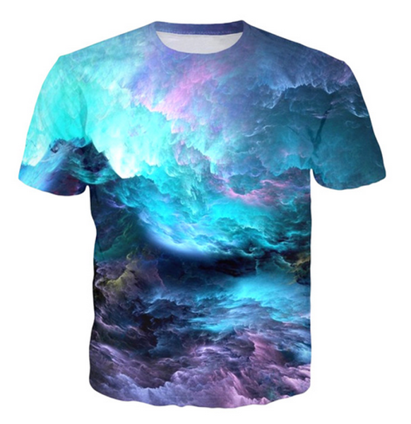 3D Print Space Nebula Galaxy Uomo T-shirt manica corta Moda Abbigliamento casual Hip Hop Camisetas Mens Top Streetwear Tee Shirt Homme