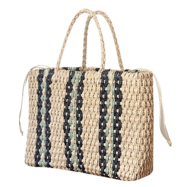 

портативный площади нашивки соломы мешок моды большой емкости тканые мешки плеча одного пляжная сумка женский большой сумки