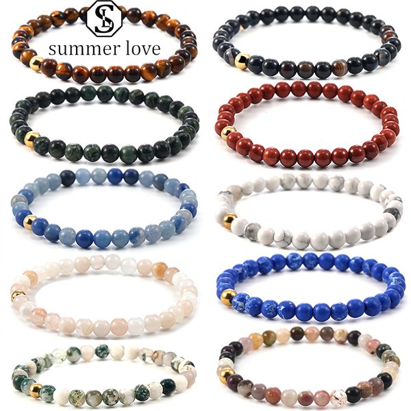 

новое прибытие 6мм тигровый глаз агат браслет для мужчин природные lava rock камень браслет йога упругая энергия adjust healing молитва jewe, Black