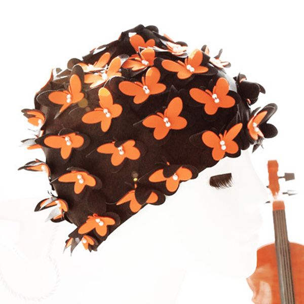 

ladies swim cap swimming vintage 3d floral flowers swimwear sports head