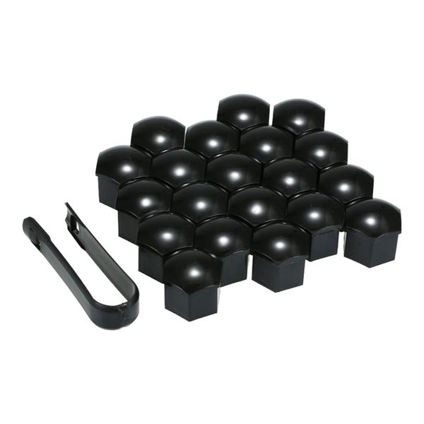 

20 pieces wheel lug nut cover caps screw protector w/ nut cover puller