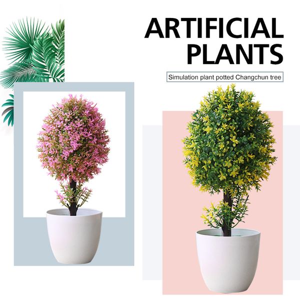 

evergreen tree plastic artificial plant simulated potted plants fashion beautiful gift ornament diy home decor
