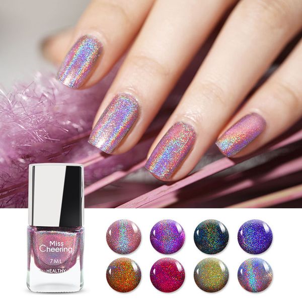 

8 colors holographic laser nail polish 7ml flourish series glitter diamond colorful magic nail varnish art lacquer polish