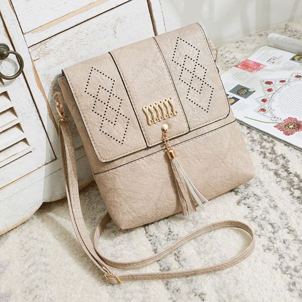 

women leather hollow out cover tassel shoulder crossbody bag tote satchel purse f42a