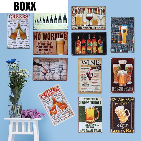 

cheeers and drinking wine from beer wall poster 20*30cm metal signs pub bar club home decorative plaques wall art craft