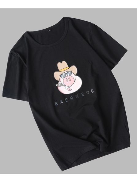 

мужские дизайнерские футболки буквы животные печатные короткие рукава топы бренд мода стиль свободные тройники хлопчатобумажные футболки мол, White;black