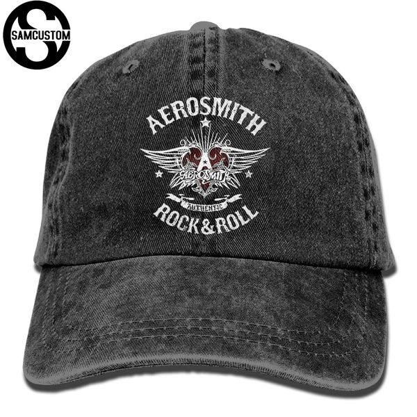 

samcustom aerosmith 3d creative personality washed denim hats autumn summer men women golf sunblock hockey caps