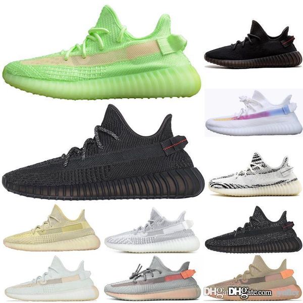 

black static reflective antlia clay true form hyperspace zebra glow in the dark kanye west men running shoes bred women designer sneakers