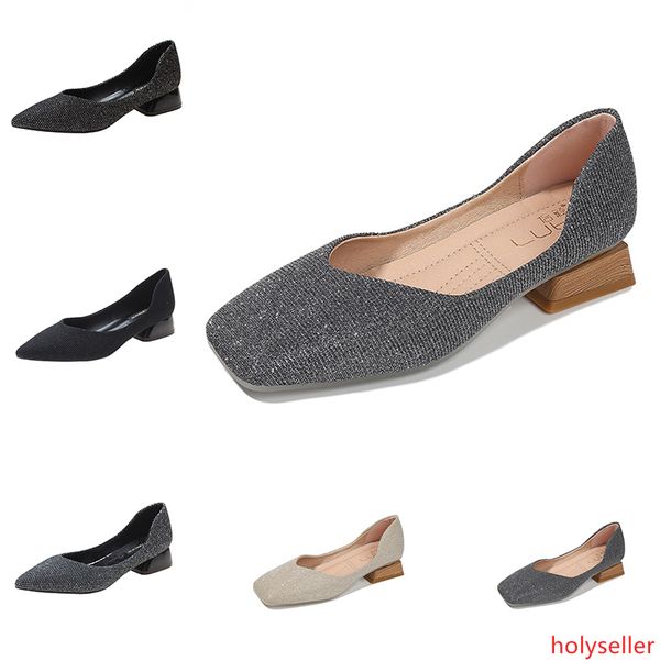 

2020 fashion women s casual crystal sequins mid-heeled shoes with pointed shallow mouth outdoor jogging walking shoes main5