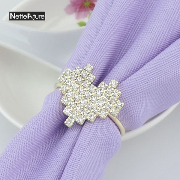 

6 pcs/lot loving heart l banquet napkin buckle napkin rings for wedding party table serviette decoration tools
