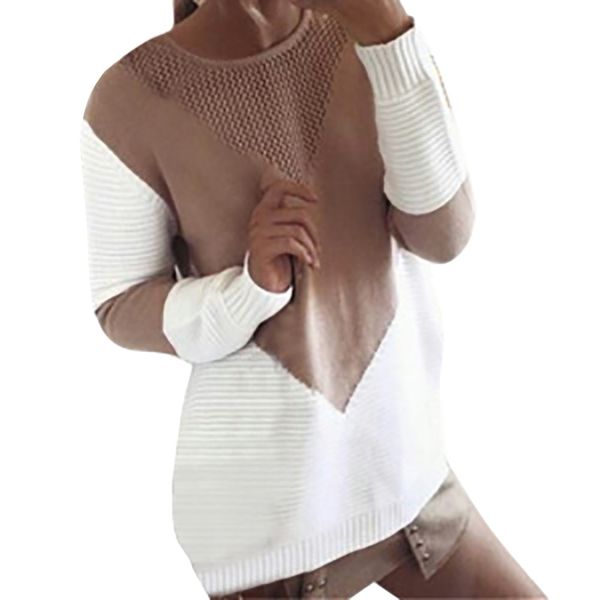 

sweater women pullover jumper jersey mujer winter clothes womens long sleeve color matching sweaters pull femme swetry damskie, White;black