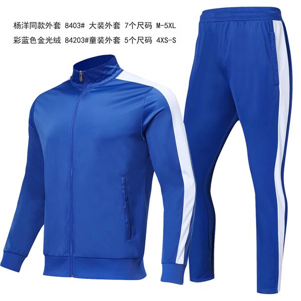 

new velvet long-sleeved jacket for boys and girls football training feet pants children's sports suit, White;black