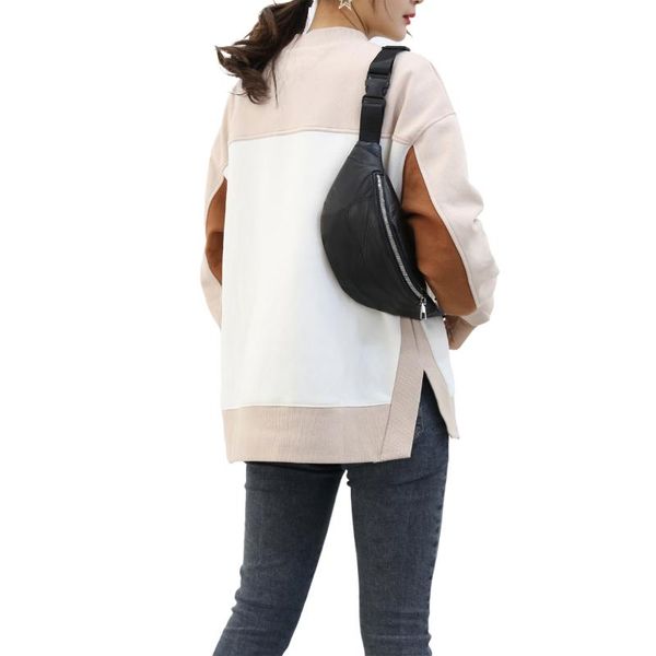 

casual fanny pack waist bag solid color zipper belt bag women men waist pack faux leather chest bags large capscity bags